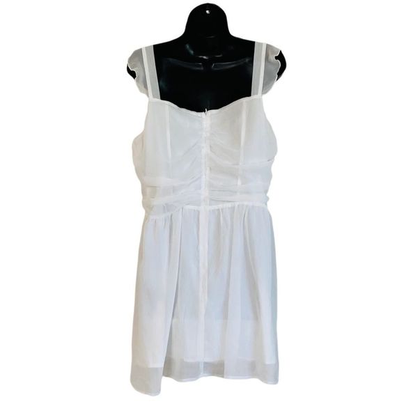 Princess Polly So Sweet White Chiffon Mini Dress Sz 12 NWOT - Picture 8 of 13
